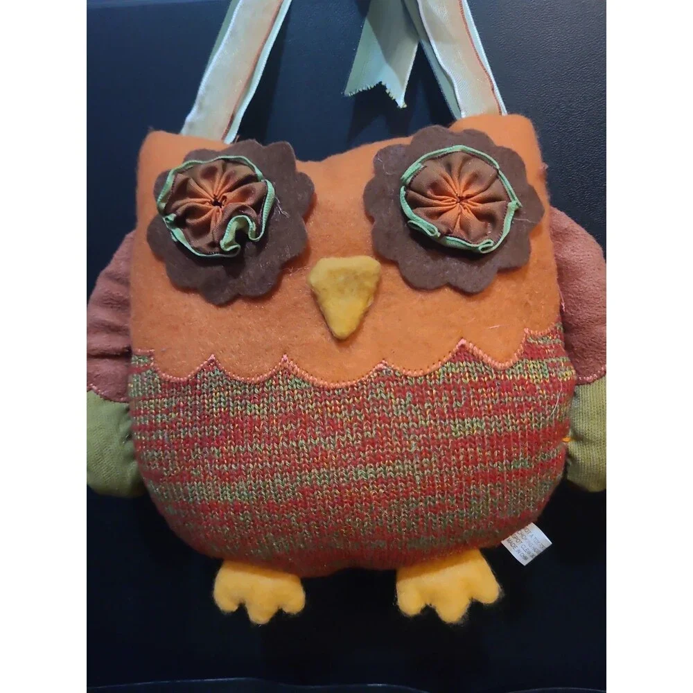 Kirkland’s Friendly Owl Door Hanger Plush Pillow Fall Thanksgiving  NEW